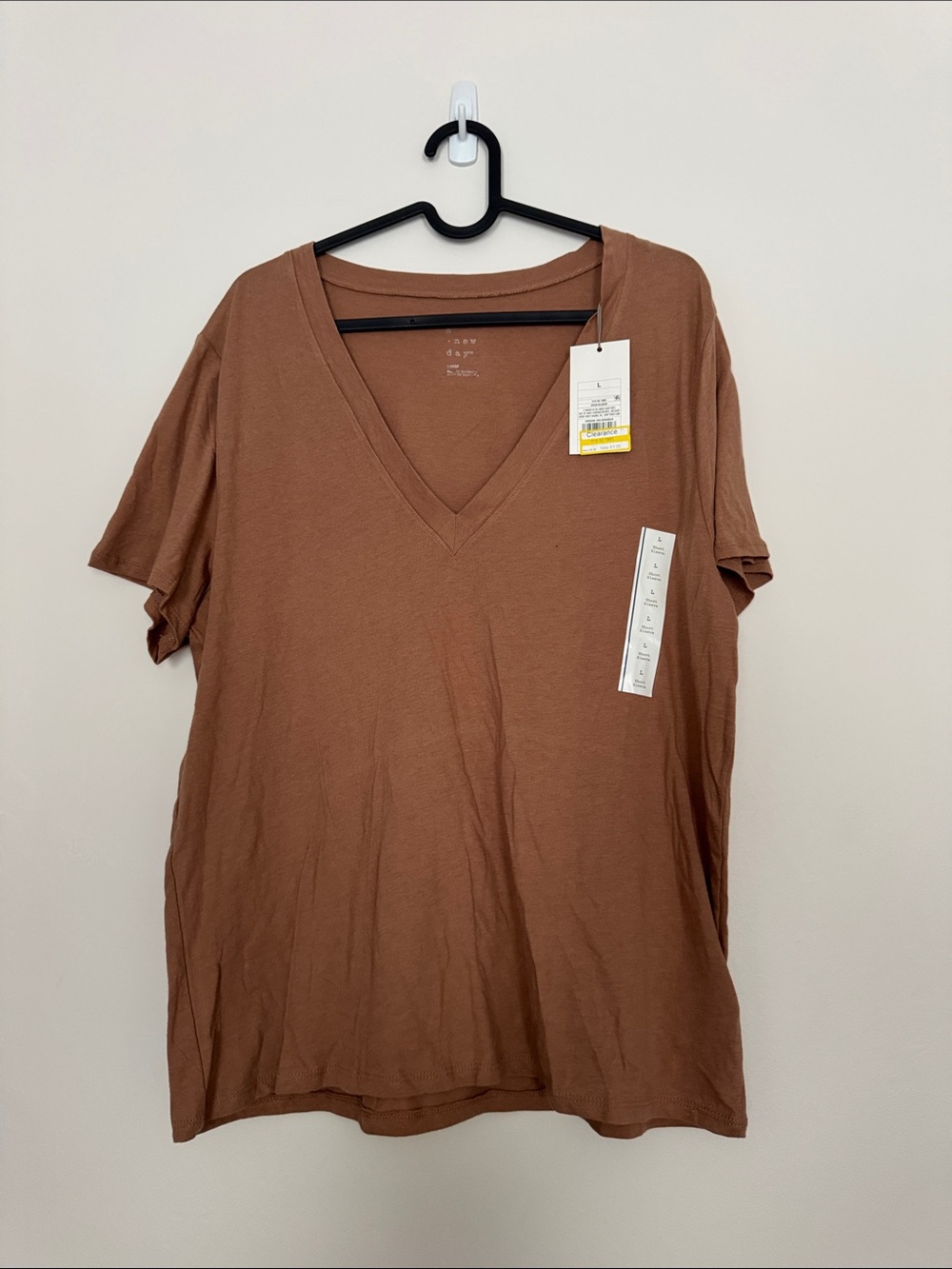 a new day Soft V-Neck Tee - Rust Brown
